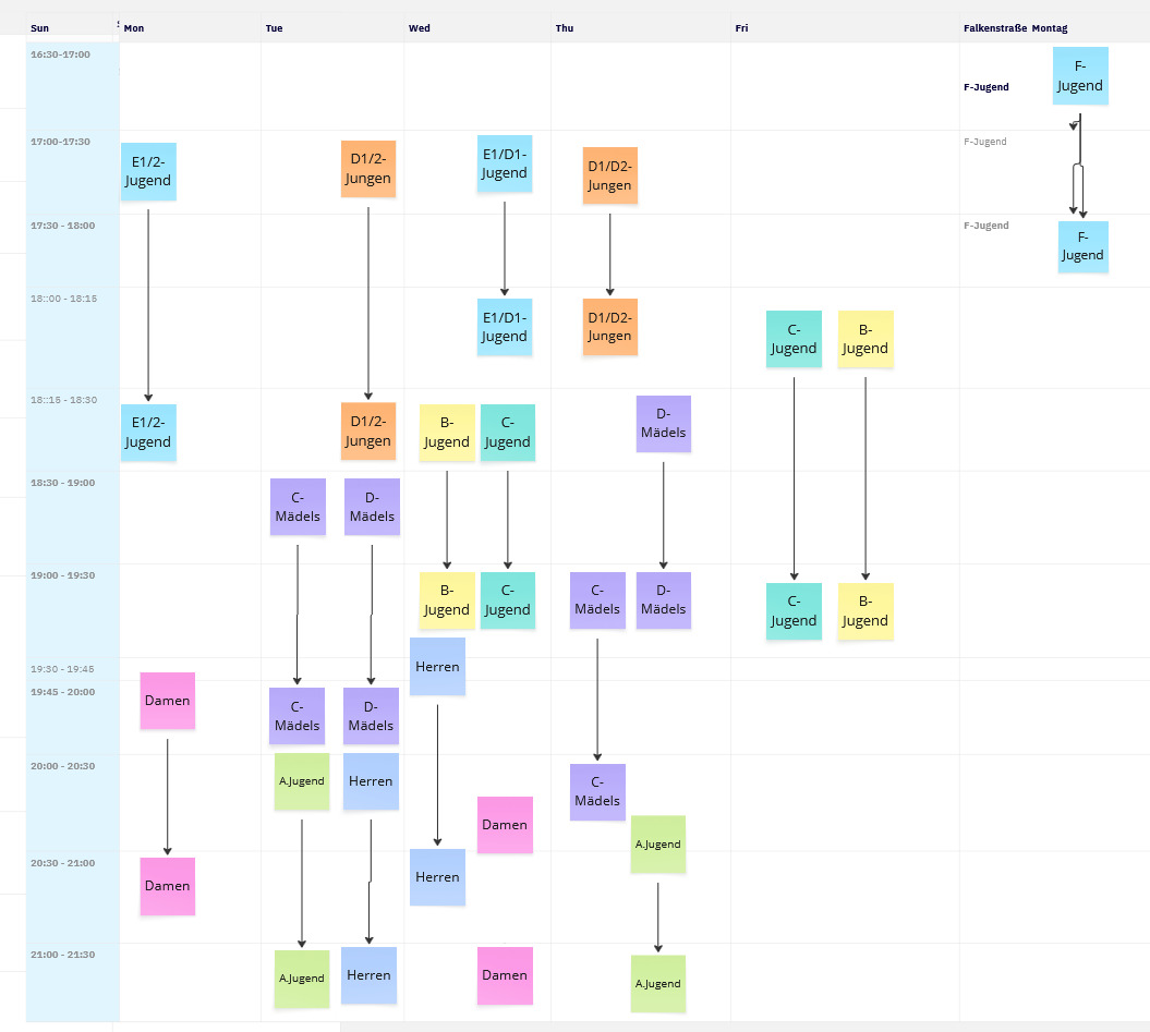 Trainingszeiten 25-26